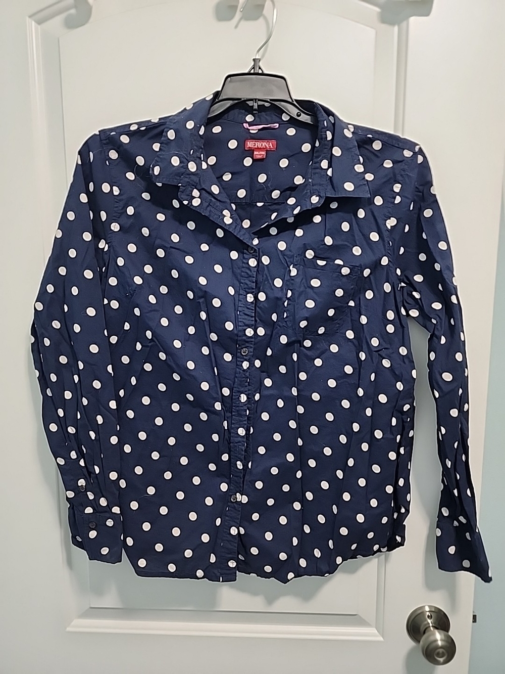 Merona Navy Blue White Polka Sz XXL